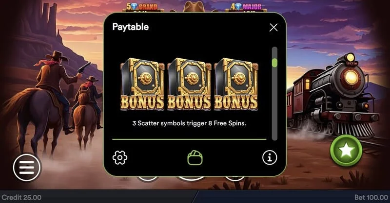 Gold Train Heist - melancarkan pusingan Hold and Win dengan syiling
