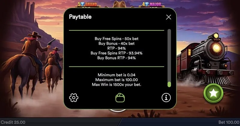 Gold Train Heist - pembayaran akhir pusingan Hold and Win